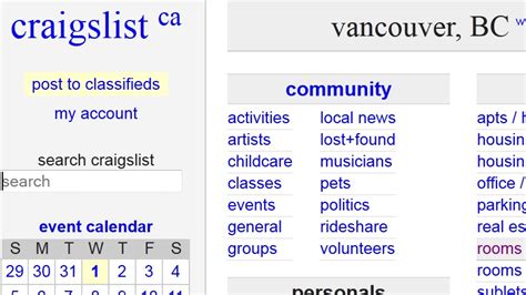 “Craigslist ads include a significant part of the Vancouver rental market not captured in reports published by the CMHC [Canada Mortgage and . . Craiglist vancouver bc